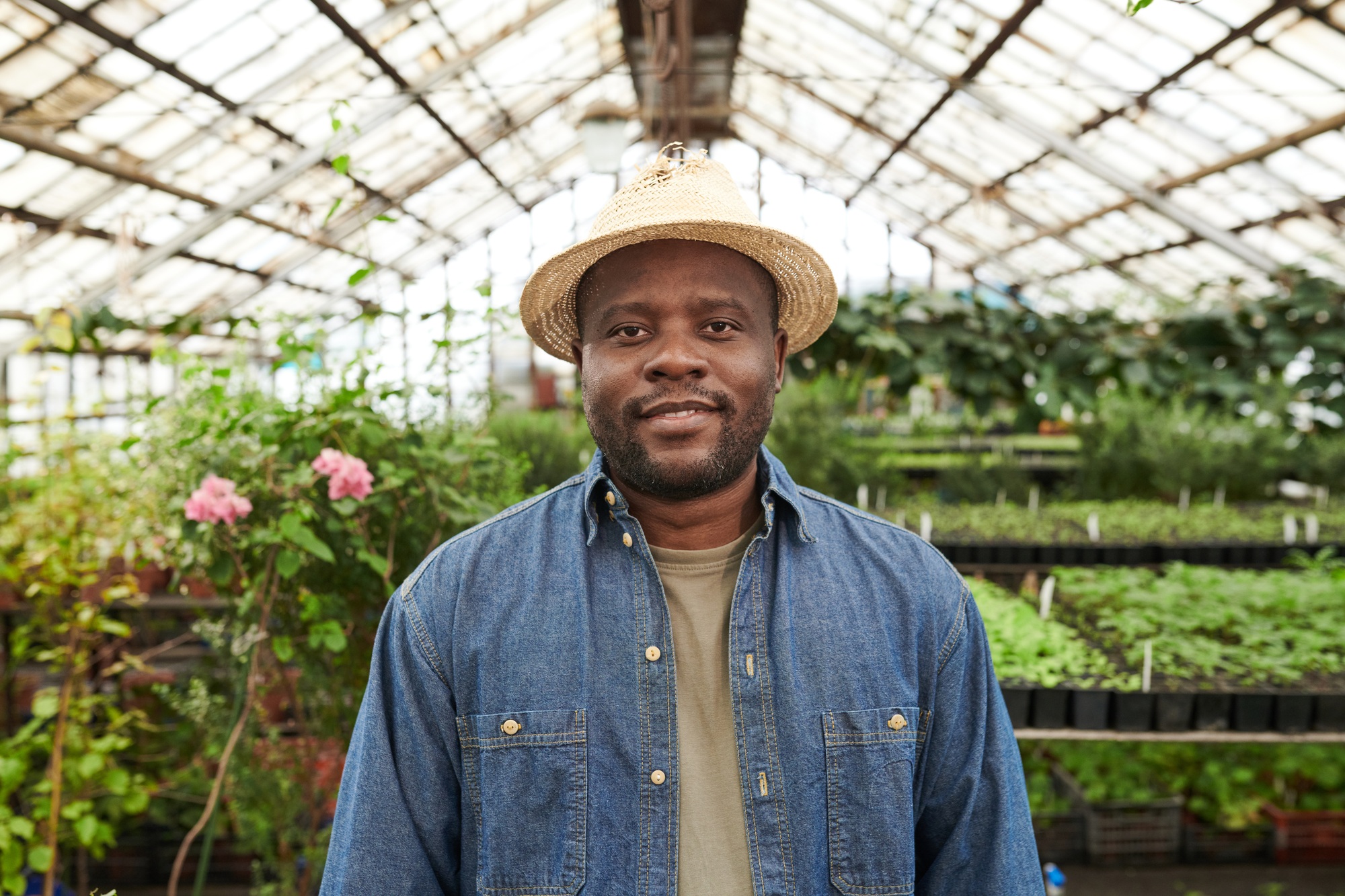 Farmer standing in the garden